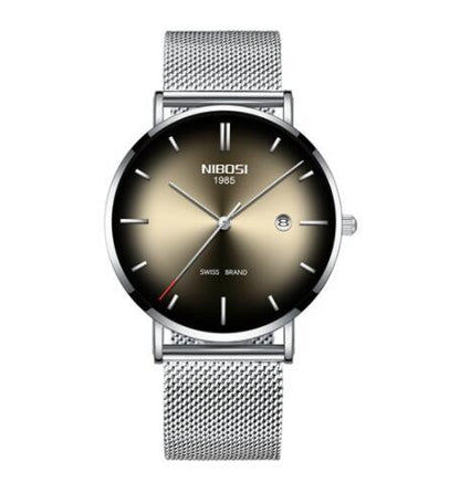 Relógio Masculino Nibosi Fashion de Quartzo – Elegância e Precisão com Calendário, Pulseira de Malha Fina e Resistência à Água