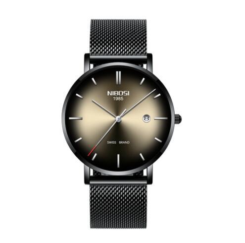 Relógio Masculino Nibosi Fashion de Quartzo – Elegância e Precisão com Calendário, Pulseira de Malha Fina e Resistência à Água