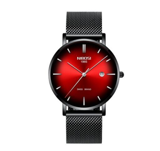 Relógio Masculino Nibosi Fashion de Quartzo – Elegância e Precisão com Calendário, Pulseira de Malha Fina e Resistência à Água